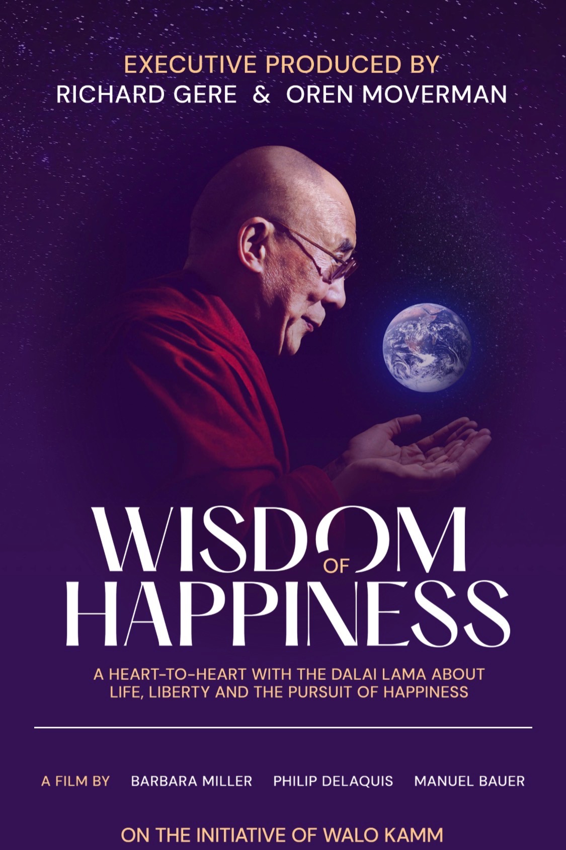 Wisdom of Happiness film poster — a heart-to-heart with the Dalai Lama